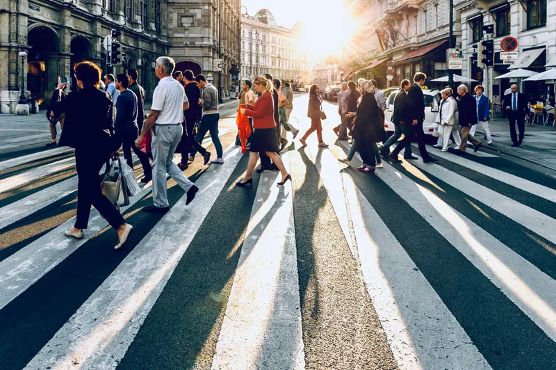 People in an urban scene